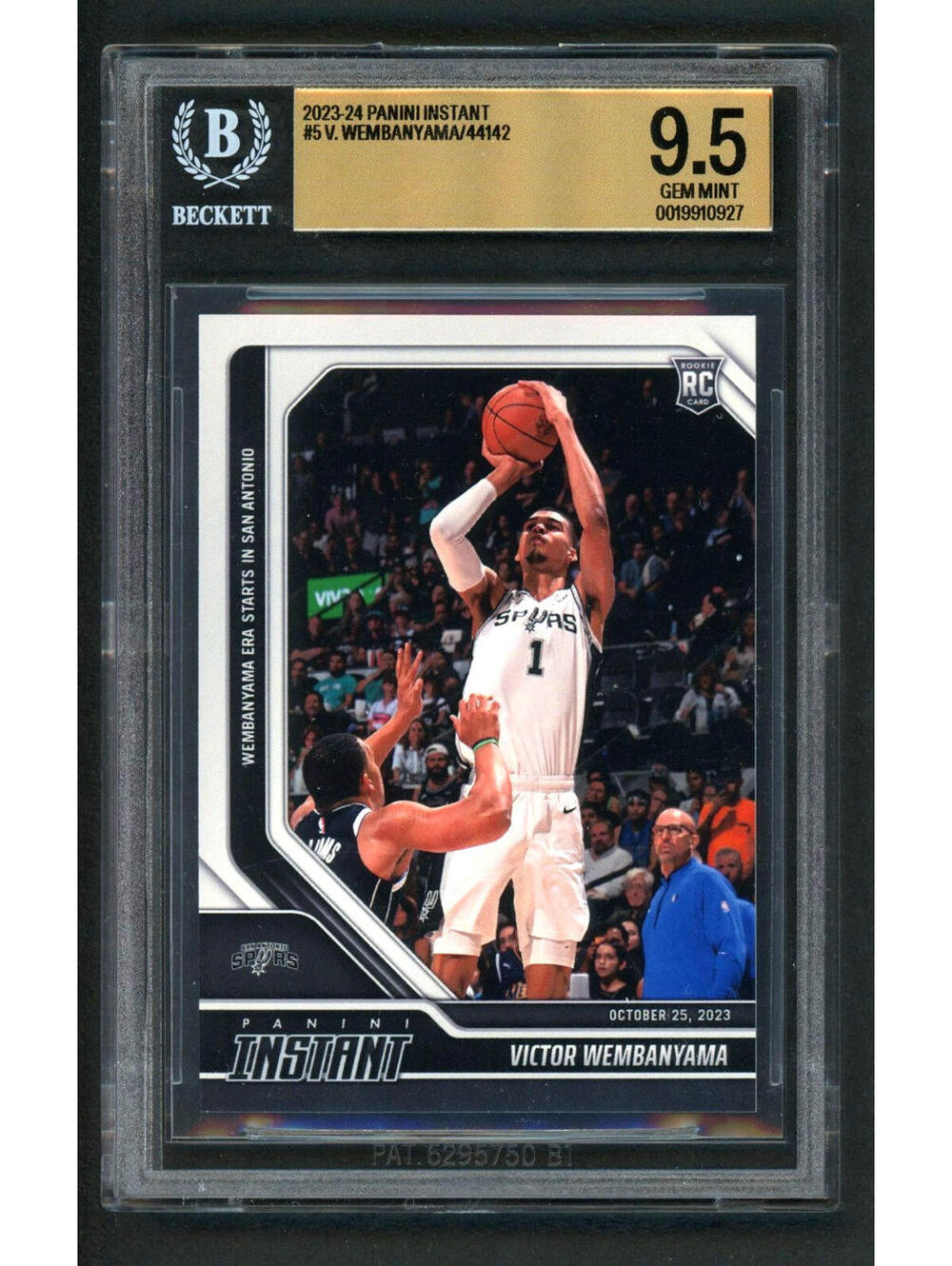 2023 Panini Instant #5 NBA Debut Victor Wembanyama Rookie (RC) BGS 9.5 Gem Mint